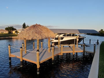 Dock with Tiki and Boat Lift