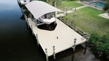 Dock with Boat Lift and Canopy