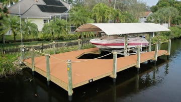 Dock with Boat Lift and Canopy