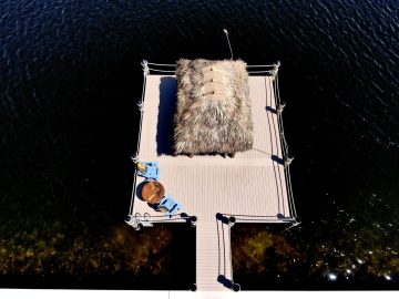 New Construction Dock with Double Run of Rope and Tiki hut