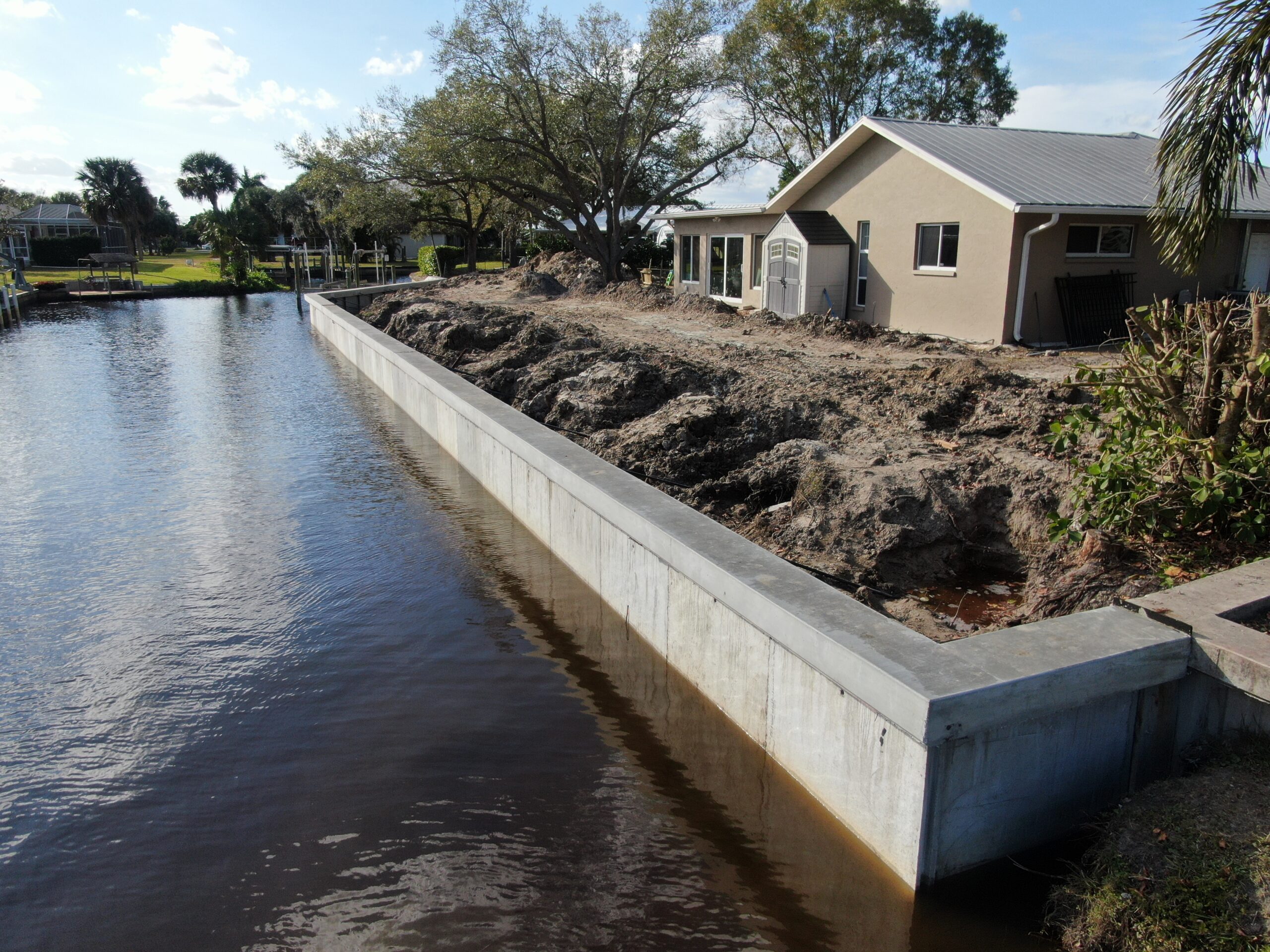 Custom Seawall on Canal Property