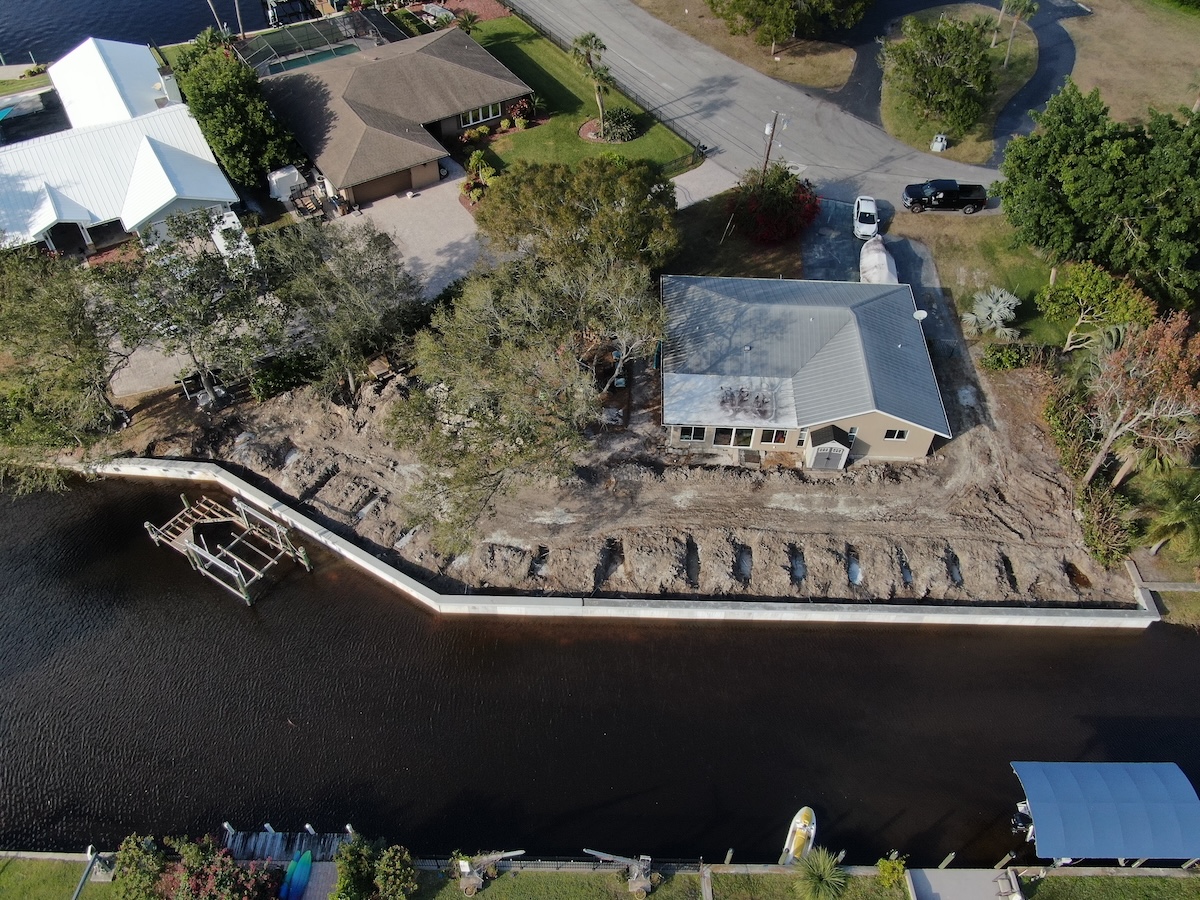 Custom Seawall on Canal Property