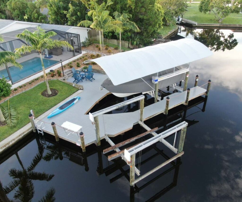 Custom boat lift installed by WB Williamson Bros.