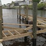 Timber framing for a dock addition on a northwest Cape Coral canal