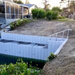 Concrete stairs and deck under construction at the new Englewood seawall