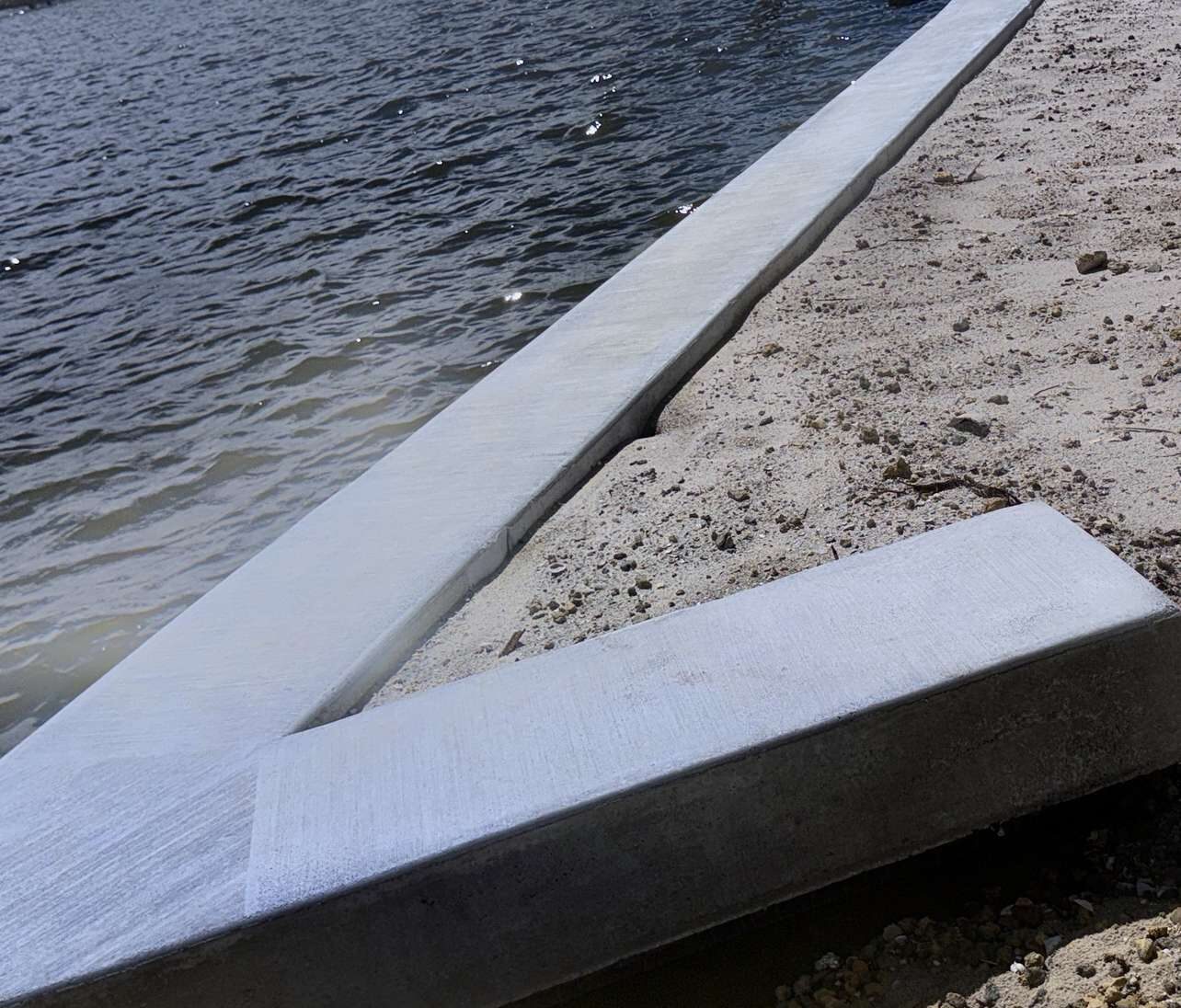 New GFRP reinforced seawall cap and return on a Fort Myers Beach canal