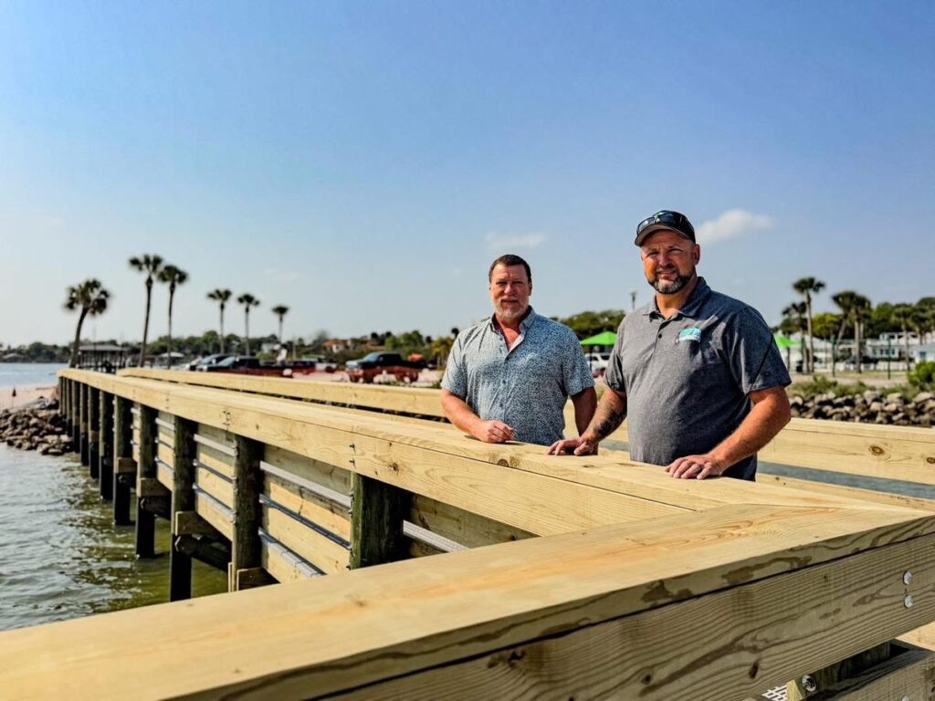 City of Edgewater engineer and project manager on the finished Menard-May Park pier