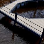 Angled WearDeck dock layout following the shoreline in Tarpon Estates