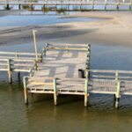 Old storm damaged timber pier at Veterans Memorial Park in Edgewater before replacement